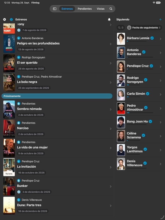 Próximos estrenos