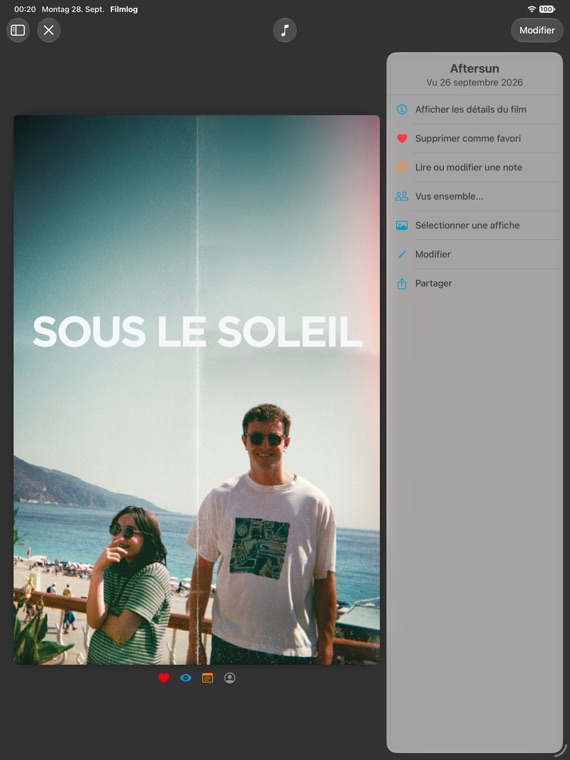 Page du film
