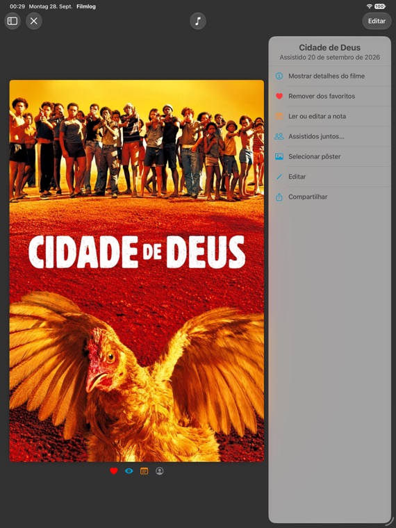 Página do filme
