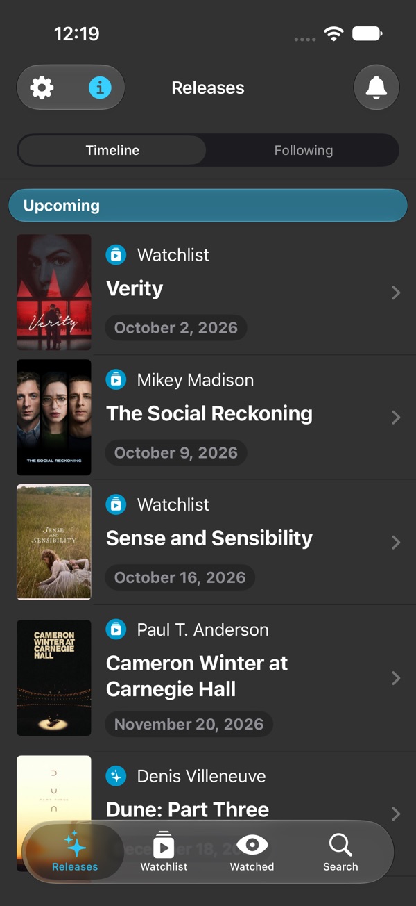 Upcoming releases