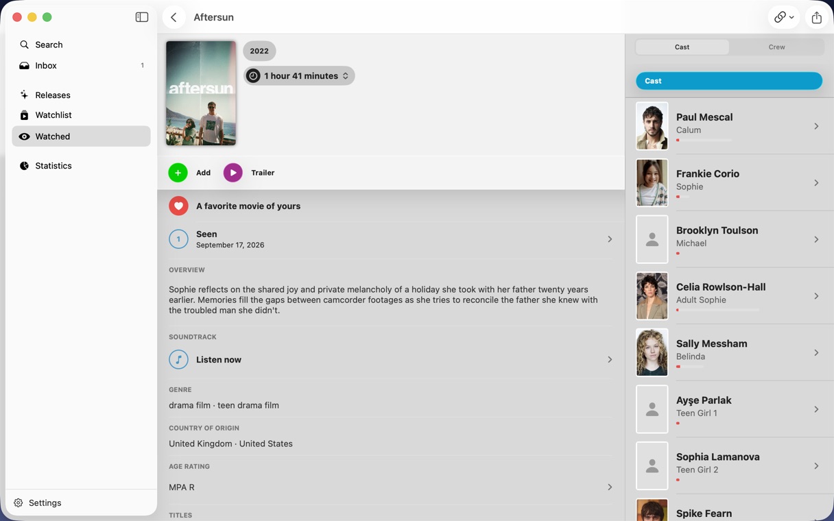Movie page