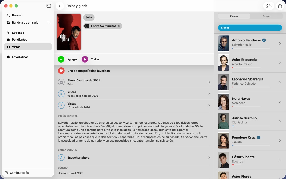 Página de la película