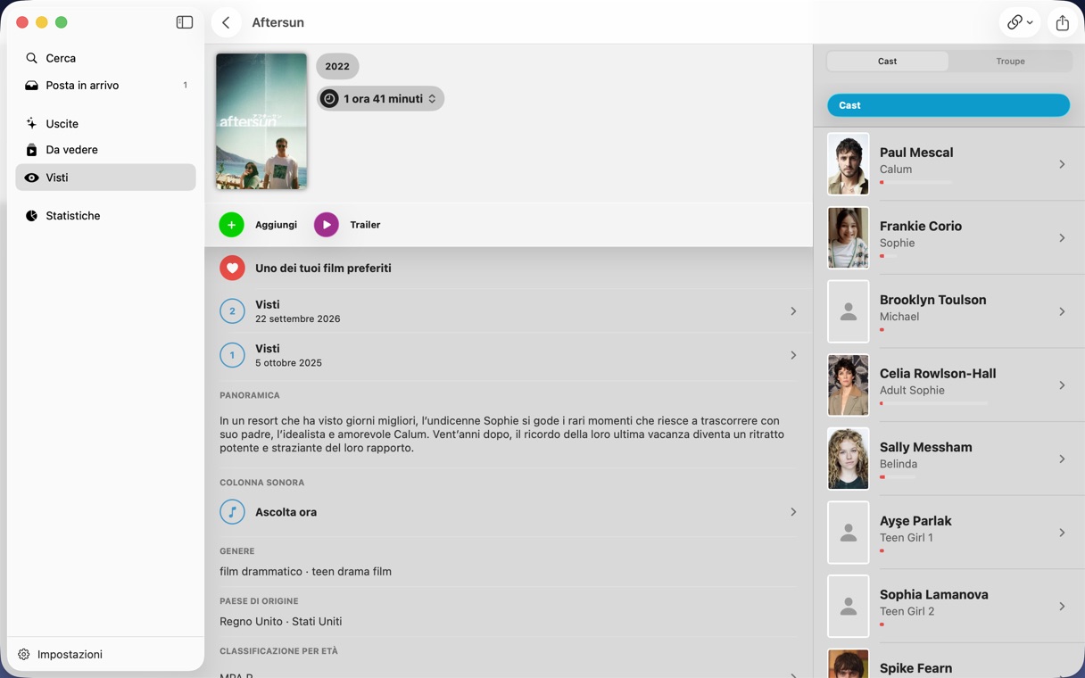 Pagina del film