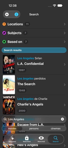 Search entity results