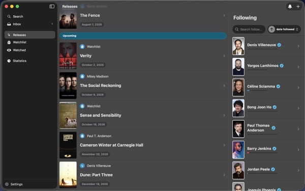 Releases following dark